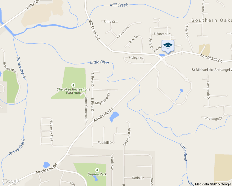 map of restaurants, bars, coffee shops, grocery stores, and more near 316 River Bluff Drive in Woodstock