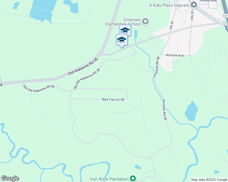 map of restaurants, bars, coffee shops, grocery stores, and more near 32 Red Top Circle Southeast in Emerson