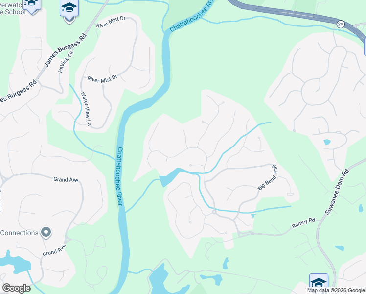 map of restaurants, bars, coffee shops, grocery stores, and more near 6095 Wild Timber Road in Sugar Hill