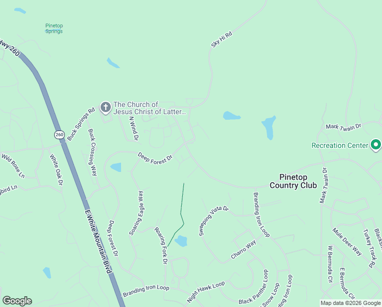 map of restaurants, bars, coffee shops, grocery stores, and more near 2868 Resort Loop in Navajo County