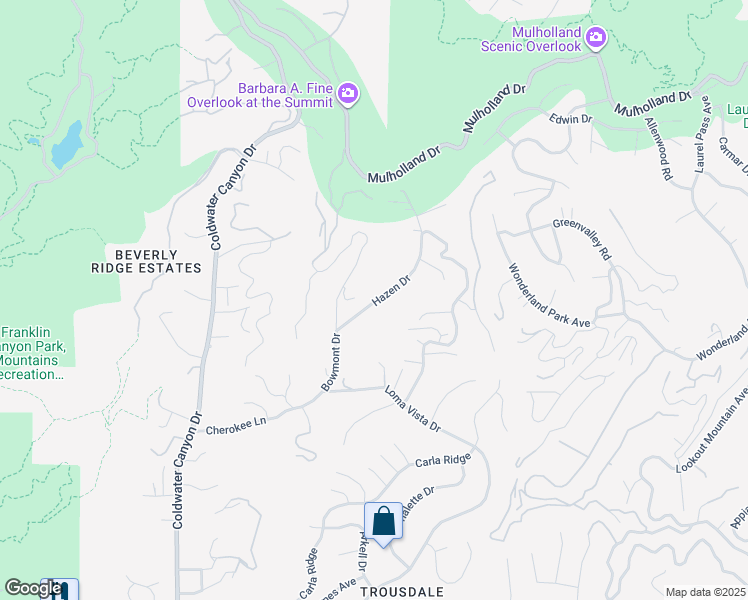 map of restaurants, bars, coffee shops, grocery stores, and more near 9300 Hazen Drive in Beverly Hills
