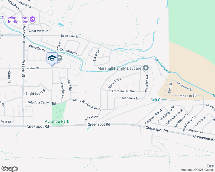 map of restaurants, bars, coffee shops, grocery stores, and more near 30062 Frontera Del Sur in Highland