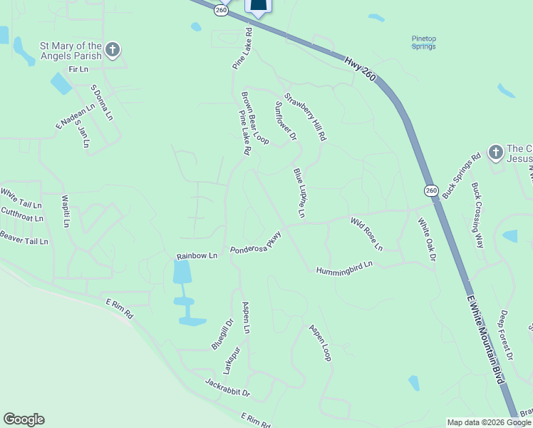 map of restaurants, bars, coffee shops, grocery stores, and more near 2865 Sunflower Drive in Navajo County