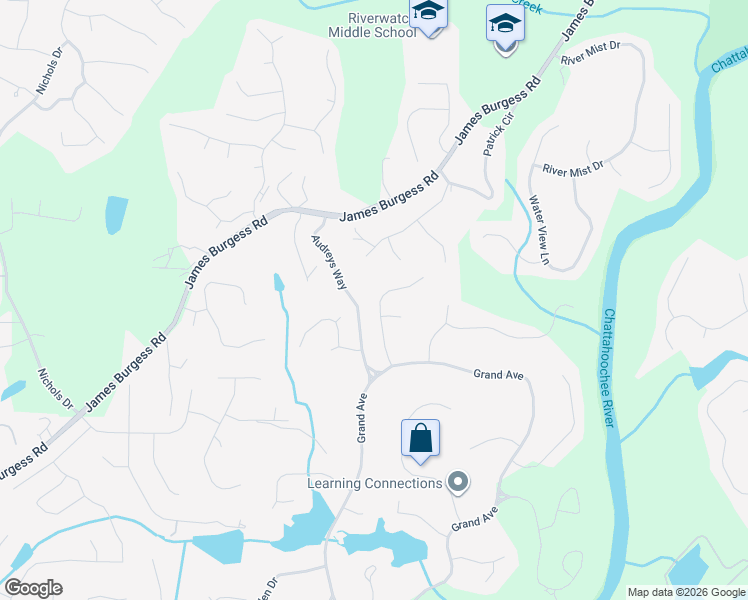 map of restaurants, bars, coffee shops, grocery stores, and more near 195 Forestview Drive in Suwanee