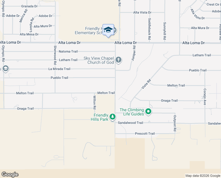 map of restaurants, bars, coffee shops, grocery stores, and more near 7566 Sunny Vista Road in Joshua Tree
