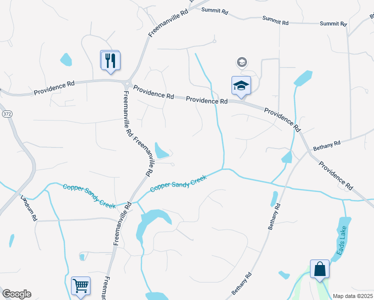 map of restaurants, bars, coffee shops, grocery stores, and more near 14050 Providence Road in Alpharetta