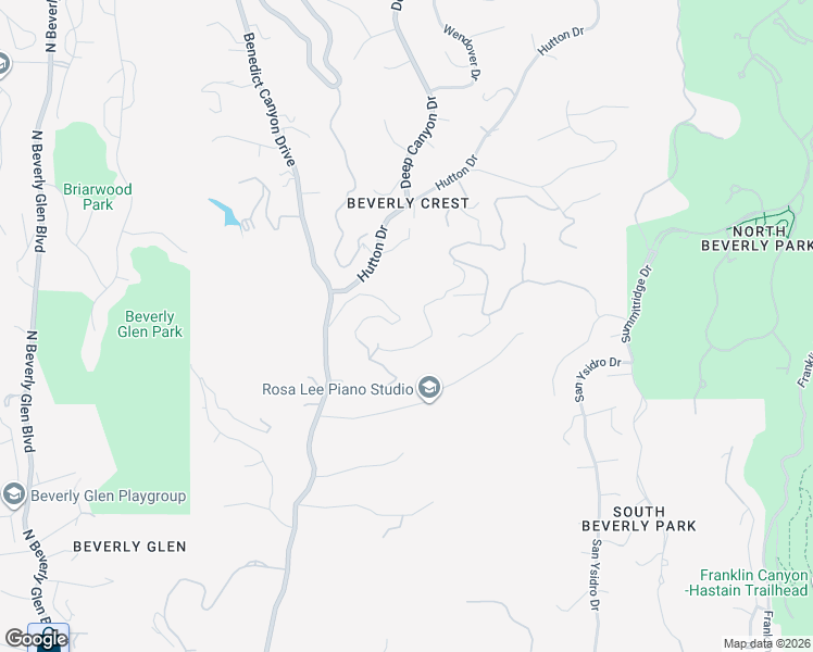 map of restaurants, bars, coffee shops, grocery stores, and more near 9805 Wanda Park Drive in Beverly Hills