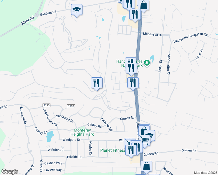 map of restaurants, bars, coffee shops, grocery stores, and more near 704 Rivage Promenade in Wilmington