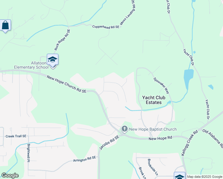 map of restaurants, bars, coffee shops, grocery stores, and more near 3668 Hemlock Place in Acworth