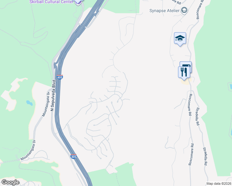 map of restaurants, bars, coffee shops, grocery stores, and more near 11734 Folkstone Lane in Los Angeles