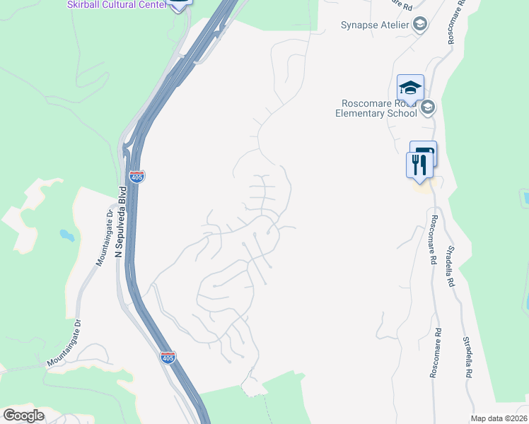 map of restaurants, bars, coffee shops, grocery stores, and more near 11734 Folkstone Lane in Los Angeles