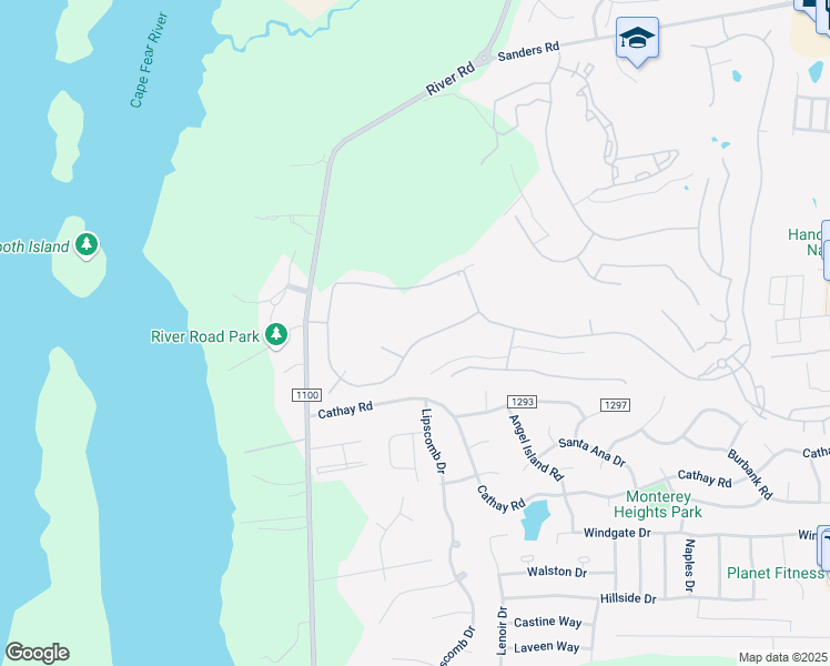 map of restaurants, bars, coffee shops, grocery stores, and more near 6308 Sugar Pine Drive in Wilmington