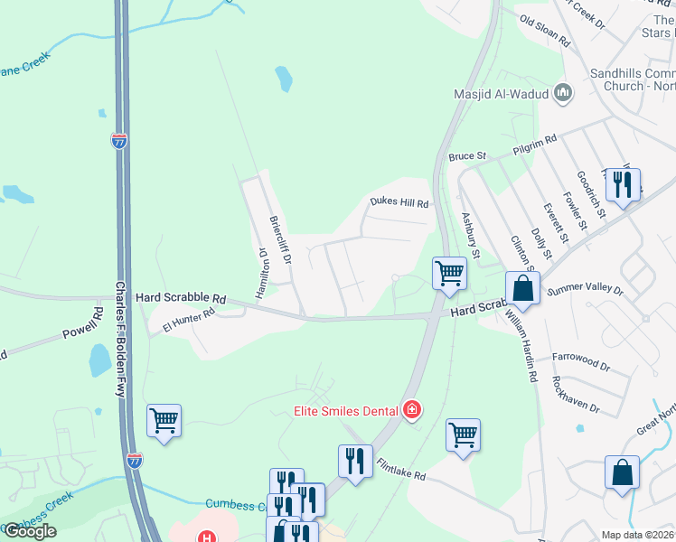map of restaurants, bars, coffee shops, grocery stores, and more near 136 Farrow Pointe Lane in Columbia