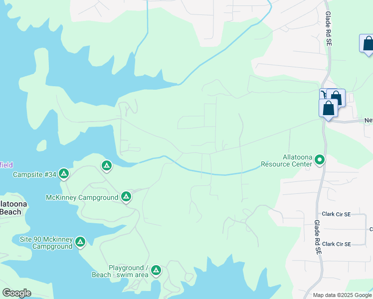 map of restaurants, bars, coffee shops, grocery stores, and more near 223 Artisan Drive Southeast in Bartow County