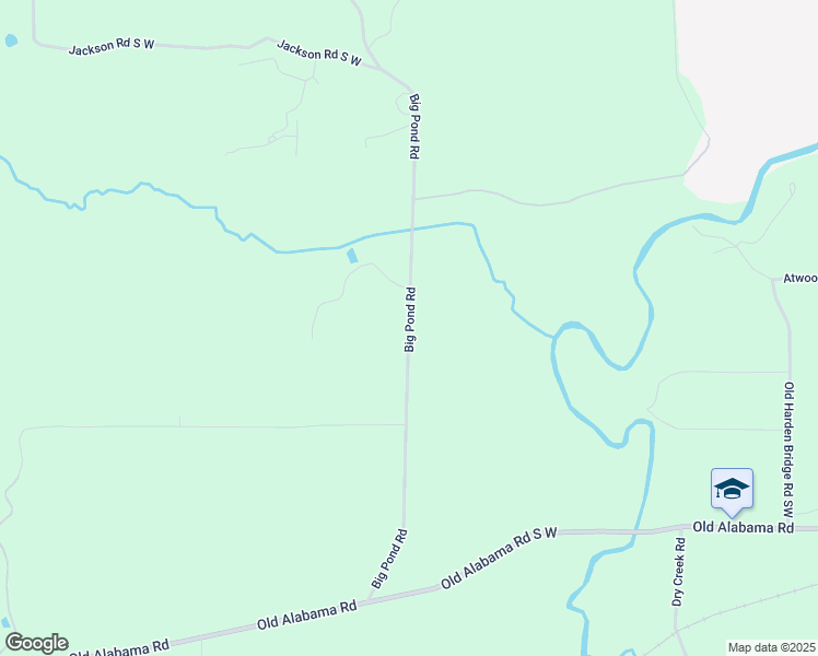 map of restaurants, bars, coffee shops, grocery stores, and more near Big Pond Road in Bartow County