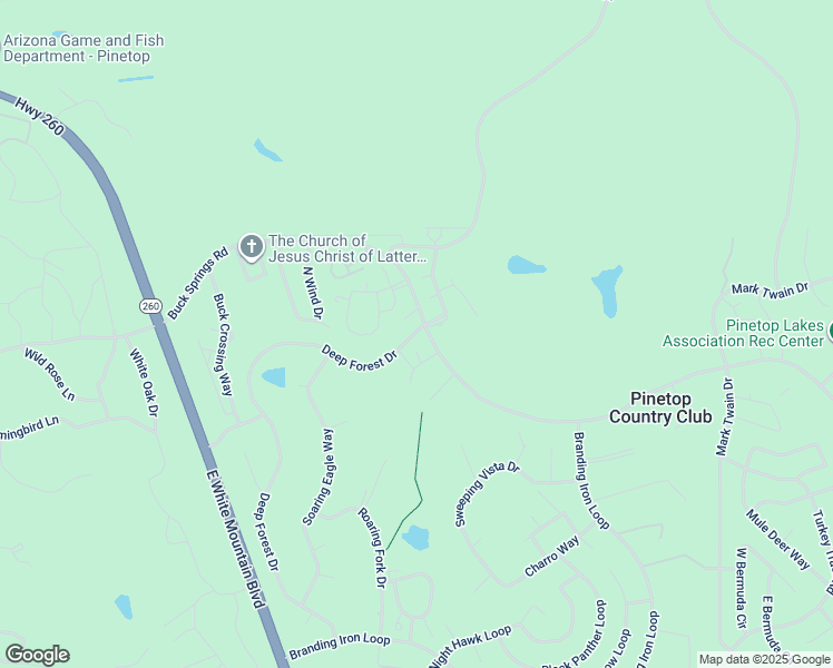 map of restaurants, bars, coffee shops, grocery stores, and more near 2868 Resort Loop in Navajo County