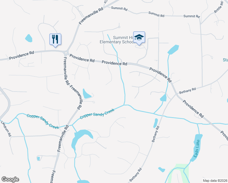 map of restaurants, bars, coffee shops, grocery stores, and more near 14040 Providence Road in Alpharetta