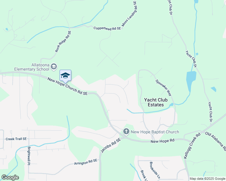 map of restaurants, bars, coffee shops, grocery stores, and more near 3668 Hemlock Place in Acworth