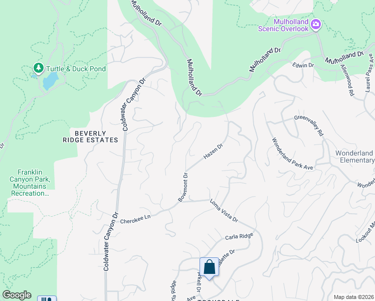 map of restaurants, bars, coffee shops, grocery stores, and more near 9333 Hazen Drive in Beverly Hills
