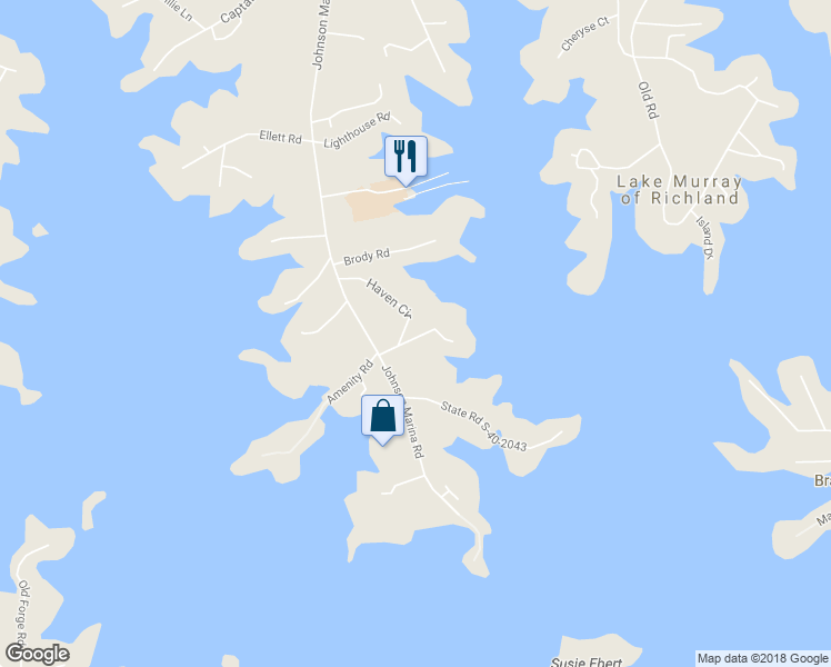 map of restaurants, bars, coffee shops, grocery stores, and more near 123 Summer Haven Drive in Chapin