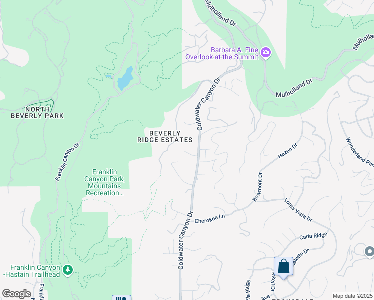 map of restaurants, bars, coffee shops, grocery stores, and more near 9581 Stuart Lane in Beverly Hills