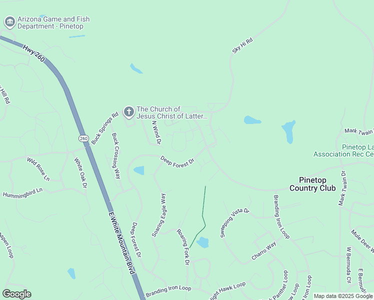 map of restaurants, bars, coffee shops, grocery stores, and more near 4443 Resort Loop in Navajo County