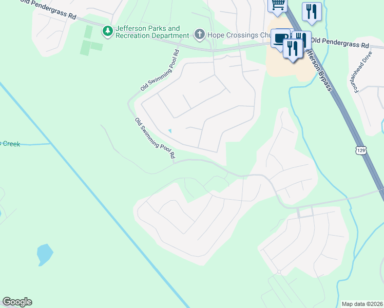 map of restaurants, bars, coffee shops, grocery stores, and more near 711 Jefferson Walk Circle in Jefferson