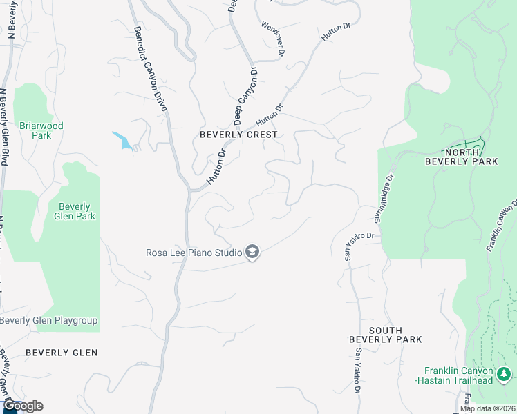 map of restaurants, bars, coffee shops, grocery stores, and more near 9805 Wanda Park Drive in Beverly Hills