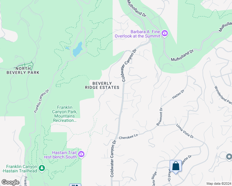 map of restaurants, bars, coffee shops, grocery stores, and more near 9581 Stuart Lane in Beverly Hills