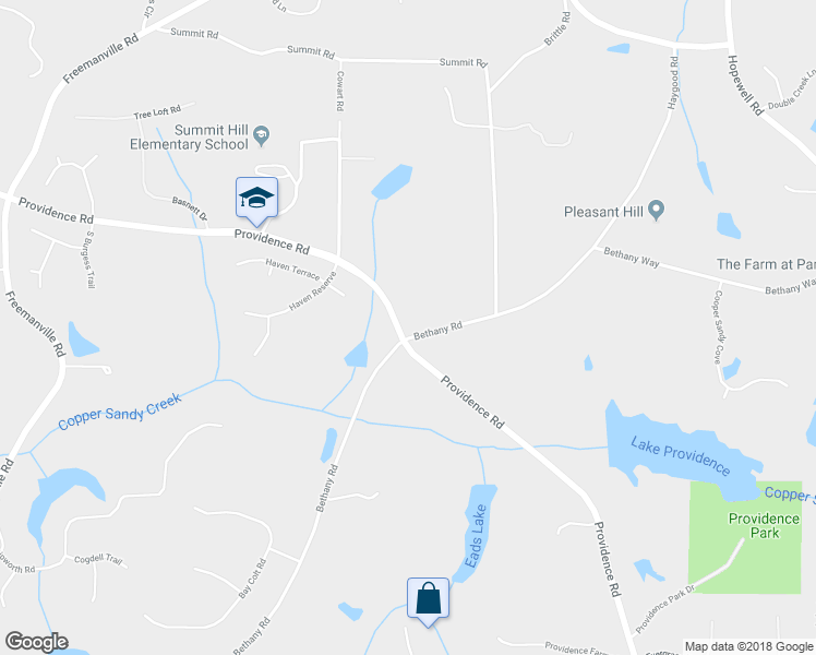 map of restaurants, bars, coffee shops, grocery stores, and more near 13685 Providence Road in Alpharetta