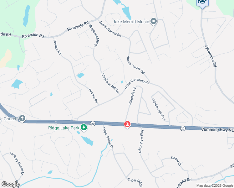 map of restaurants, bars, coffee shops, grocery stores, and more near 5480 Stephens Mill Drive in Buford