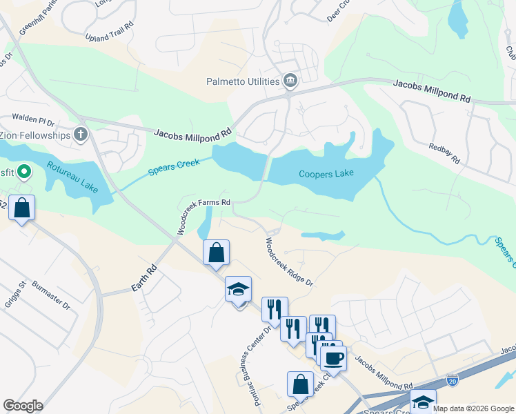 map of restaurants, bars, coffee shops, grocery stores, and more near 5 Beaver Ridge Court in Elgin