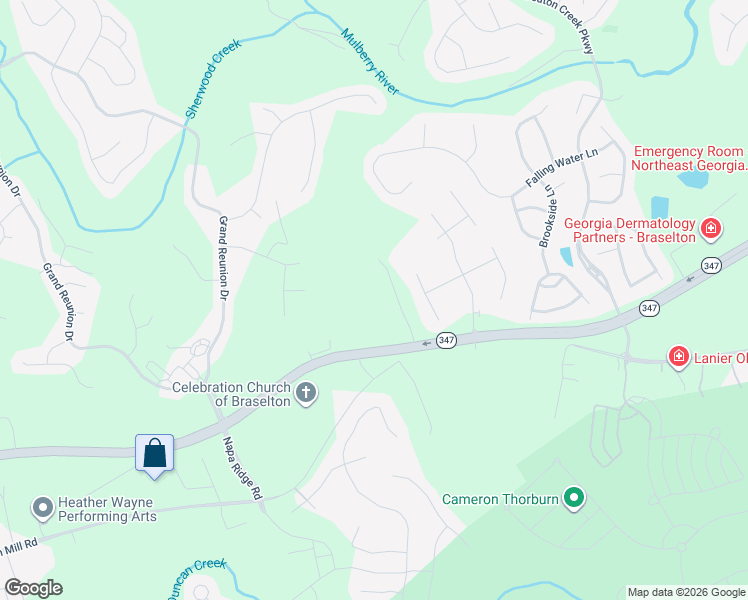 map of restaurants, bars, coffee shops, grocery stores, and more near 5664 Thompson Mill Rd in Hoschton