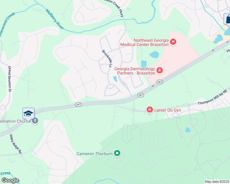 map of restaurants, bars, coffee shops, grocery stores, and more near 6316 Black Rock Lane in Hoschton