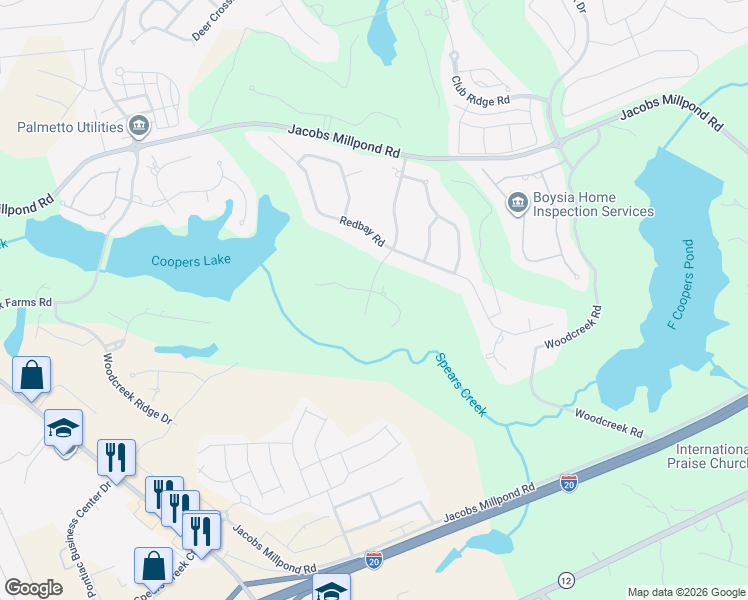 map of restaurants, bars, coffee shops, grocery stores, and more near 140 Coopers Nursery Road in Elgin