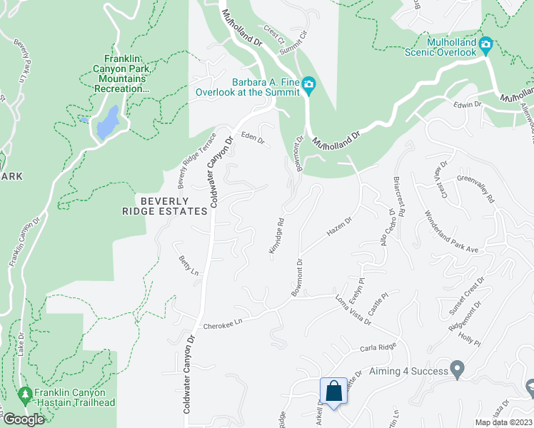 map of restaurants, bars, coffee shops, grocery stores, and more near 2545 Bowmont Drive in Beverly Hills