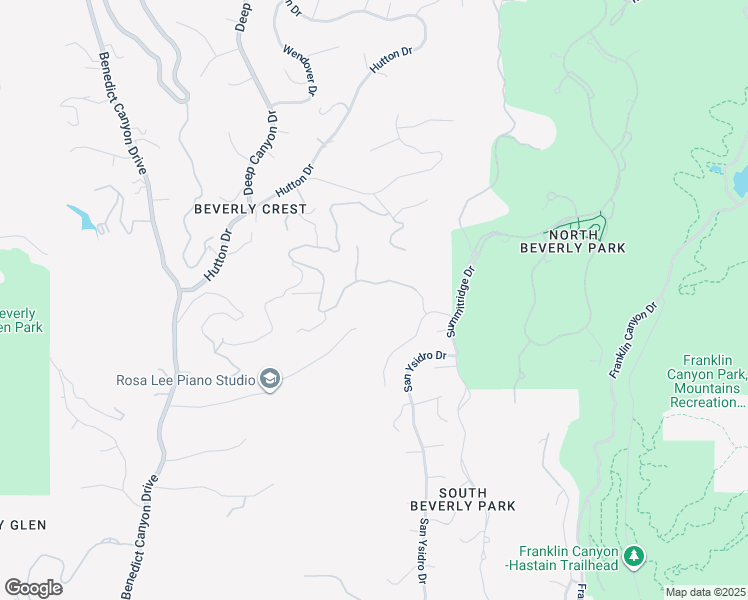 map of restaurants, bars, coffee shops, grocery stores, and more near 9560 Oak Pass Road in Beverly Hills