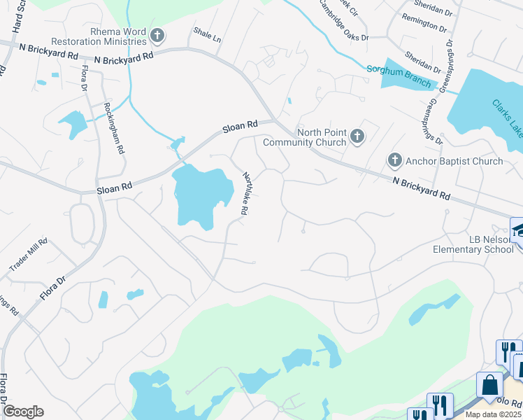map of restaurants, bars, coffee shops, grocery stores, and more near 220 Northlake Road in Columbia
