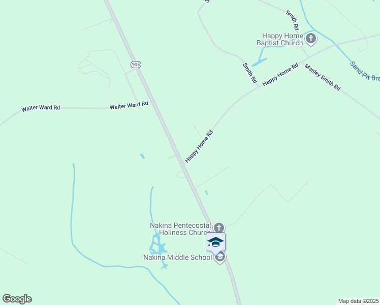 map of restaurants, bars, coffee shops, grocery stores, and more near 3440 Happy Home Road in Nakina