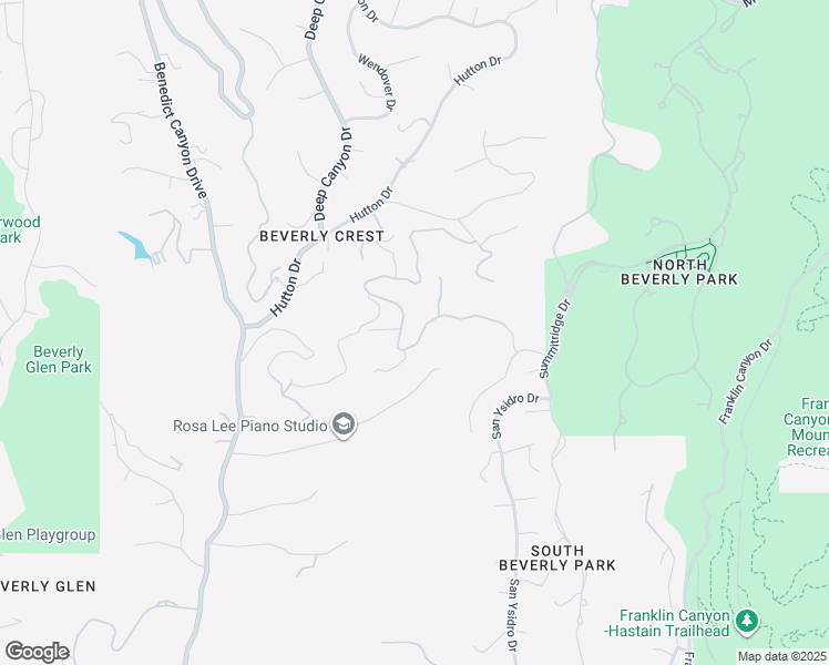 map of restaurants, bars, coffee shops, grocery stores, and more near 9617 Oak Pass Road in Beverly Hills