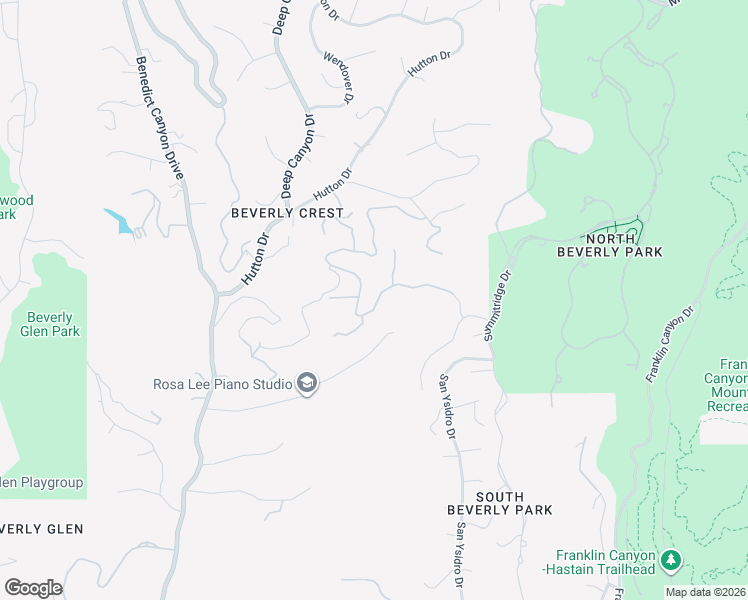 map of restaurants, bars, coffee shops, grocery stores, and more near 9617 Oak Pass Road in Beverly Hills