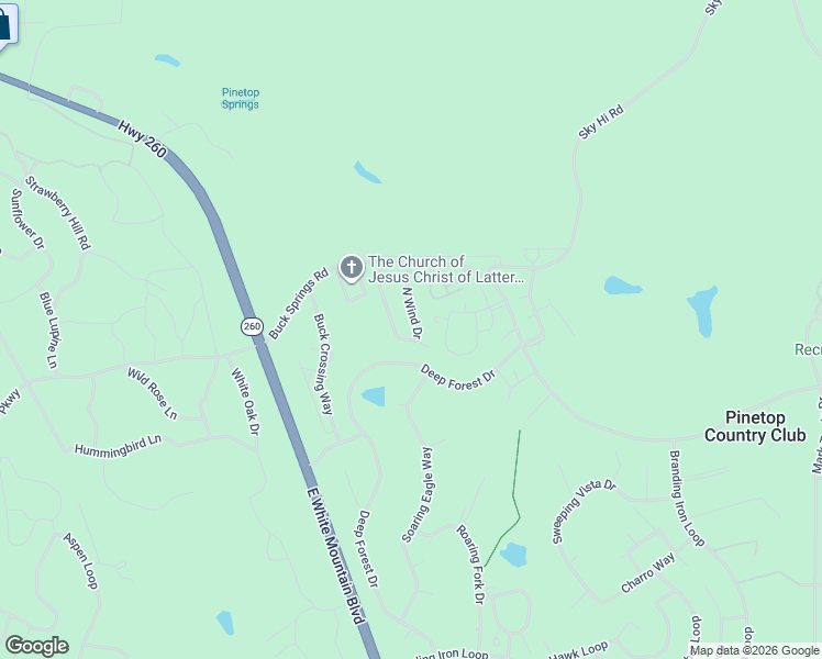 map of restaurants, bars, coffee shops, grocery stores, and more near 2721 Timber Ridge Lane in Pinetop-Lakeside