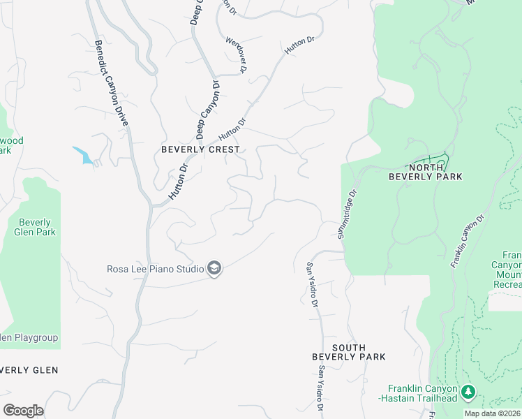 map of restaurants, bars, coffee shops, grocery stores, and more near 9617 Oak Pass Road in Beverly Hills