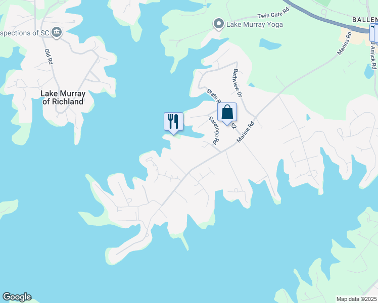map of restaurants, bars, coffee shops, grocery stores, and more near 79 Richardson Road in Irmo