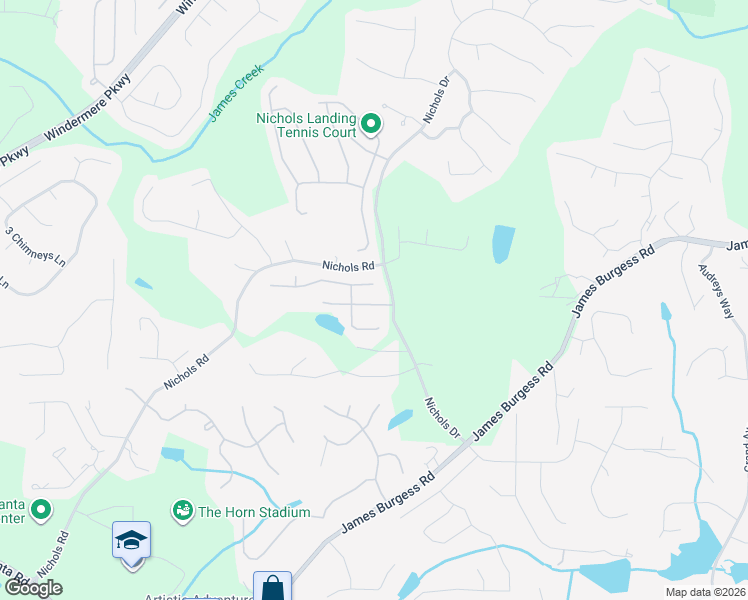 map of restaurants, bars, coffee shops, grocery stores, and more near 610 Marylebone Drive in Suwanee