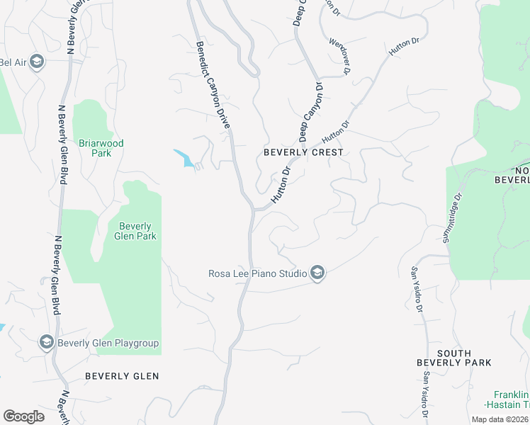 map of restaurants, bars, coffee shops, grocery stores, and more near 2520 Hutton Drive in Beverly Hills