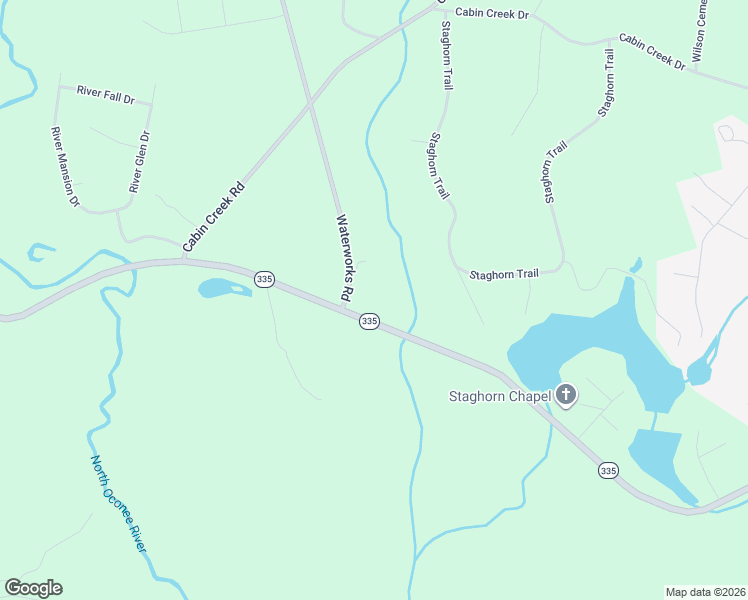 map of restaurants, bars, coffee shops, grocery stores, and more near 5931 Waterworks Road in Nicholson