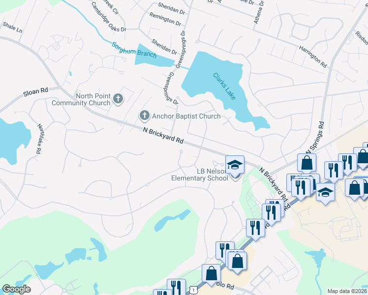map of restaurants, bars, coffee shops, grocery stores, and more near 2224 Westbranch Road in Columbia
