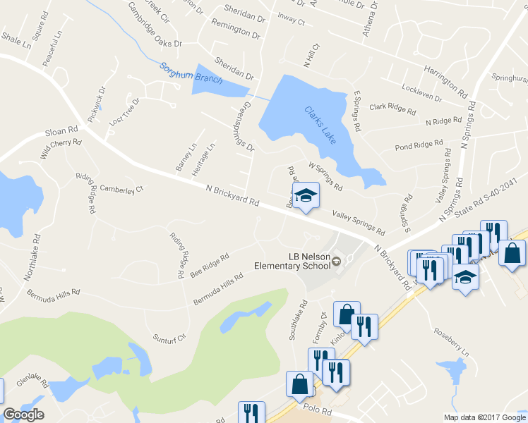 map of restaurants, bars, coffee shops, grocery stores, and more near 2224 Westbranch Road in Columbia