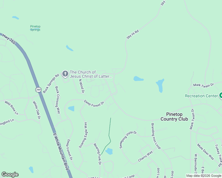 map of restaurants, bars, coffee shops, grocery stores, and more near 2673 Deep Forest Circle in Navajo County
